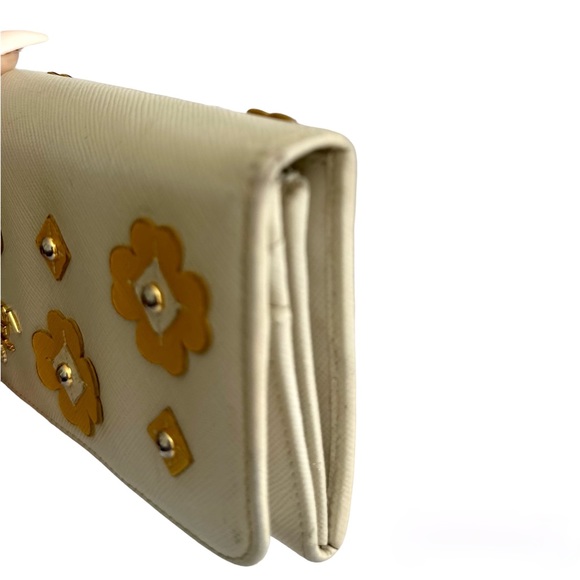 Authentic Rare Prada Staffiano Yellow Flower Long Wallet. - Picture 9 of 13